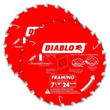 Saw Blade 7-1/4"-24T Value 2pk