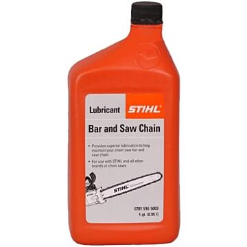 STIHL 1 qt Can Lubricant Base Oil (Petroleum) Highly Refined Mineral Oils (C15-C50) Bar and Chain Oil Additive Mixture Chain Saw Bar and Chain Oil