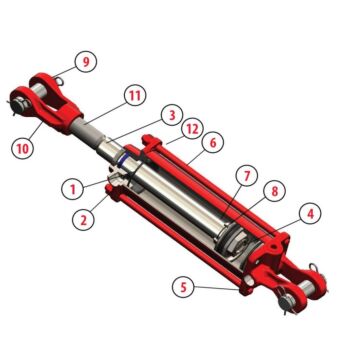 2 in 10 in 2500 psi Steel Hydraulic Cylinder