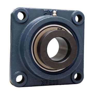 1-5/8 in 4.134 in Cast Iron Square Flanged Flange Mount Ball Bearing with Eccentric Collar Locking