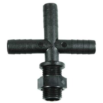 11/16 x 3/4 in Nominal Size MSP x HB Polypropylene Threaded Nozzle Cross