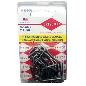 Cable Staples SS 1/2" x 1" 25pk