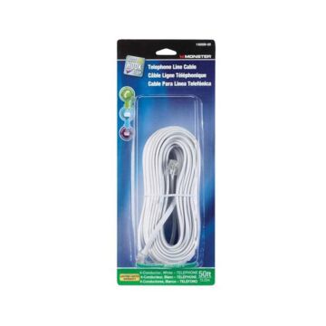 Just Hook It Up Ivory 50 ft Modular Telephone Line Cord