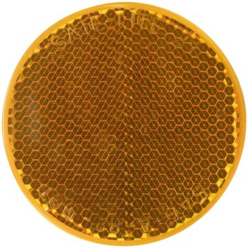 Round Amber Adhesive Quick-Mount Reflector