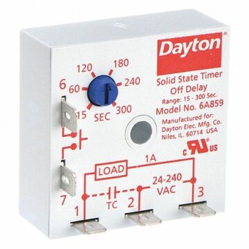24-240 VAC 1 A 1 A 24/120 V Encapsulated Timing Single Function Solid State Relay