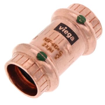 1/2 in Copper Pipe Coupling with Stop