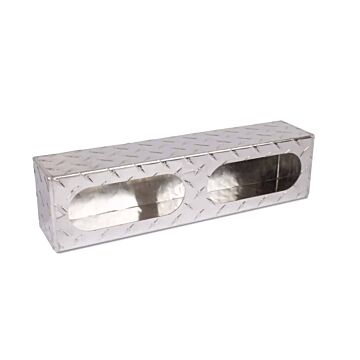 Aluminum Oval Light 16-3/4 in W x 4-1/2 in H x 3-1/2 in D Double Hole Diamond Plate Mounting Box