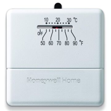 Honeywell 4.63 in W x 3.44 in H x 1.25 in D Bimetal Premier White Mechanical Non programmable Non-Programmable Thermostat