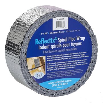 4 in Aluminum 25 ft Spiral Pipe Wrap