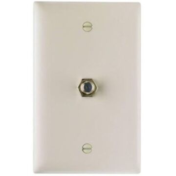 Pass  Seymour Steel Light Almond Nickel-Plated Mar-Resistant Coax Wall Plate