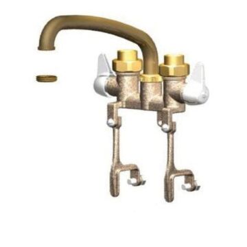 8 in Compression Cast Brass Laundry Faucet with Wall Mount bracket