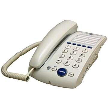 White Single-Line Corded Desk Speakerphone with Caller ID