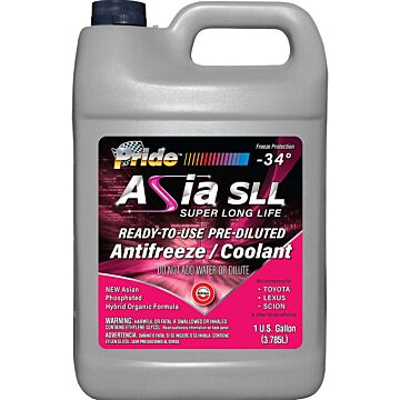 Pride 1 gal Pink Ready-To-Use 50/50 Prediluted Ready-To-Use Antifreeze Coolant