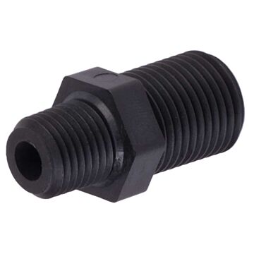11/16 x 1/2 in Nominal Size MPS x MPT Polypropylene Threaded Nozzle Nipple