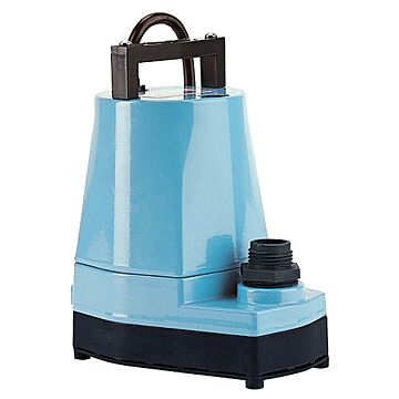 Submersible Utility Pump, 115 V, 0.166 hp, 1 in Outlet, 26.3 ft Max Head, 1200 gph, Nylon Impeller