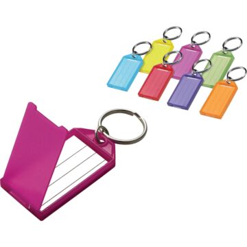 Lucky Line Assorted Transparent Colors 2-1/4" I.D. Key Tag with Ring