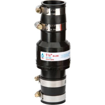 Drainage Industries 1-1/4 In. ABS Thermoplastic In-Line Sump Pump Check Valve
