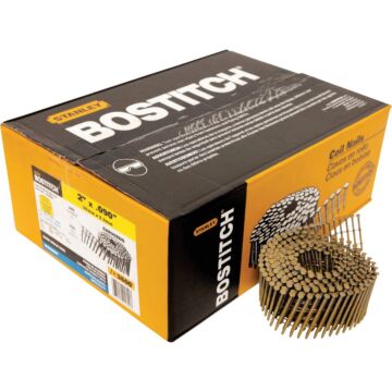 BOSTITCH Siding Nails, Wire Collated Coil, Thickcoat Galvanized, Ring Shank, 15-Degree, 2-Inch X 0.090-Inch, 3600-Pack