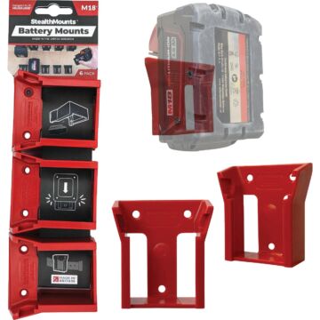 StealthMounts Milwaukee M18 Red Battery Mounts for (6 Pack)