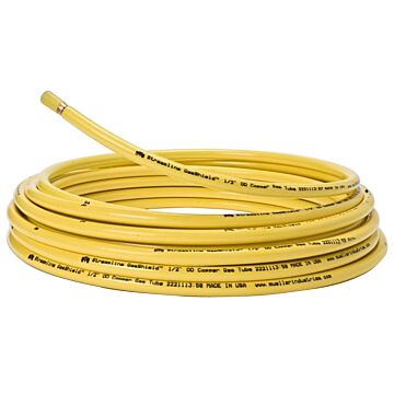Streamline GasShield DY08100 Copper Tubing, 3/8 in, 100 ft L, Dehydrated, Coil