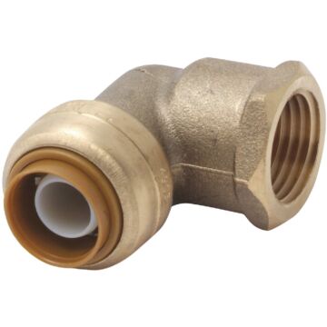 SharkBite 1/2 In. x 1/2 In. Push-to-Connect Brass Elbow (1/4 Bend)