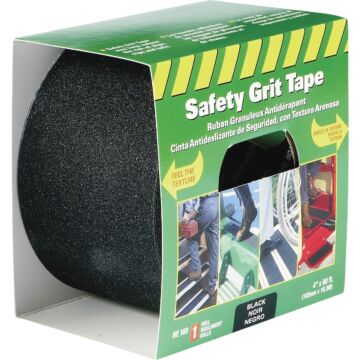 LIFESAFE 4 In.x 60 Ft. Black Anti-Slip Walk Safety Tape