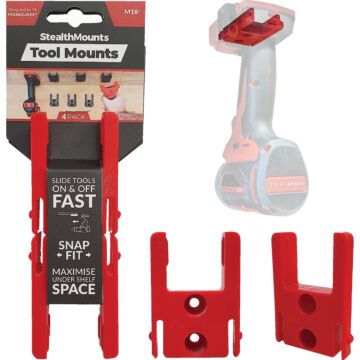 StealthMounts Milwaukee M18 Red Tool Mounts (4 pack)