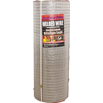 Jackson Wire 10 08 38 14 Welded Wire Fence, 100 ft L, 36 in H, 1/2 x 1 in Mesh, 16 Gauge, Galvanized
