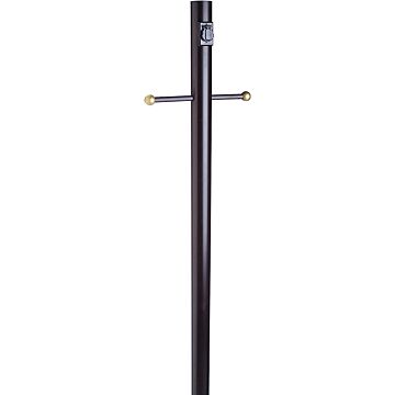 Black Outdoor Lamp Post with Cross Arm and Outlet