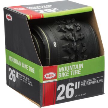 26 In x 2-1/8 In Traction Mountain Bike Tire with Flat Defense