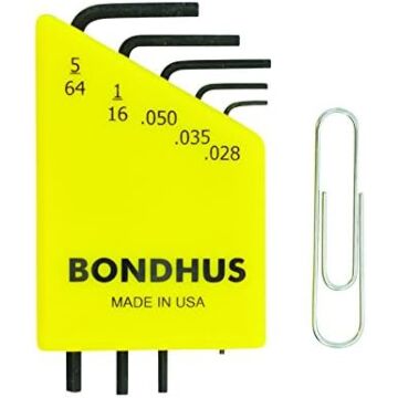 Bondhus SAE 5 Pieces 0.28-5/64 in Mini Double Pack Short Micro Hex End L-Wrench Set