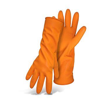 Large Latex Orange Boss Gloves
