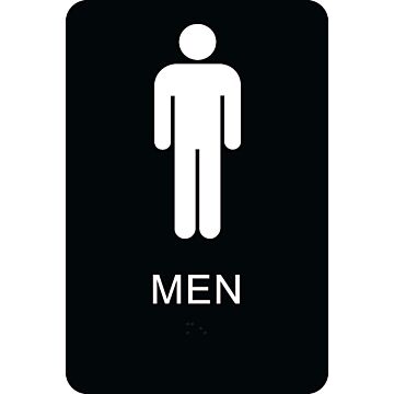 HY-KO Plastic Wall 9 in Restroom-Men Sign