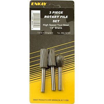 Enkay 3 Pieces 1/4 in High Speed Rotary File Set