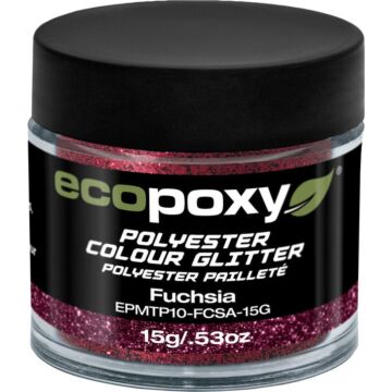 EcoPoxy 15 g Solid Fuchsia Polyester Color Glitter