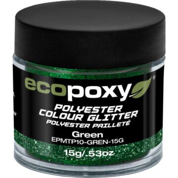 EcoPoxy 15 g Solid Green Polyester Color Glitter