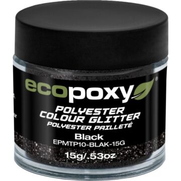 EcoPoxy 15 g Solid Black Polyester Color Glitter