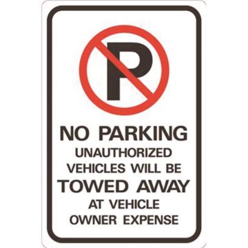 HY-KO Aluminum Pole 18 in No-Parking Sign