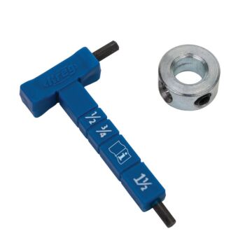 Kreg 1/2 - 1-1/2 in Steel/Plastic Polymer Easy-Set Stop Collar & Material Gauge/Hex Wrench Kit