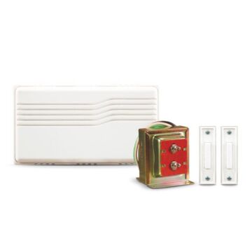 White Plastic Wired Door Chime Kit
