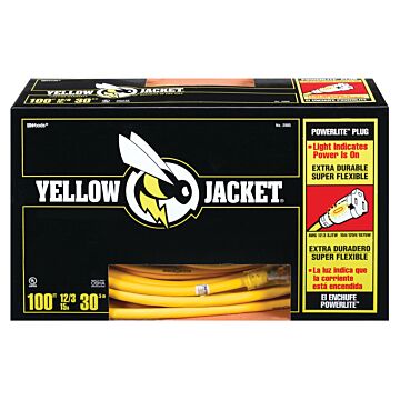 Yellow Jacket 100 ft. 12/3 SJTW PREMIUM Yellow Jacket Lighted End