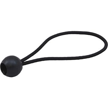 Ball End Bungee Cord, 8 in L, Rubber, Black