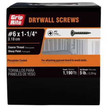 #2 x 1-1/4 in Phillips Coarse Thread Drywall Screw 5 lb