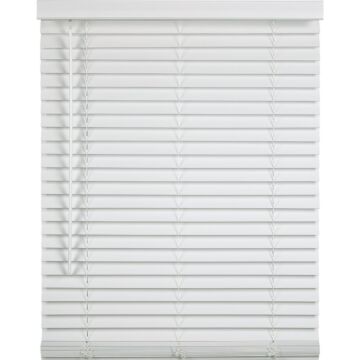 Home Impressions 30 In. x 64 In. x 2 In. White Faux Wood Cordless Blind