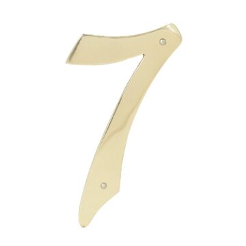 Hy-Ko 4 In. Polished Brass House Number Seven