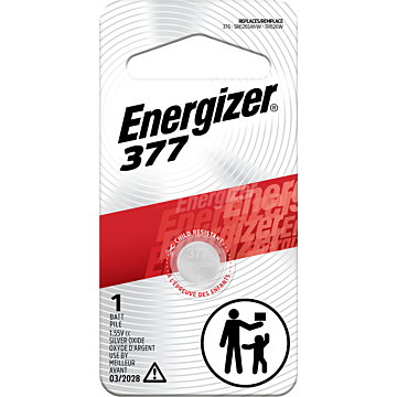 Energizer 377 Silver Oxide Button Battery, 1 Pack