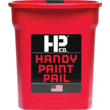 HANDy Paint Pail w/ Adjustable Strap & Magnetic Brush Holder (Red) 1 qt.