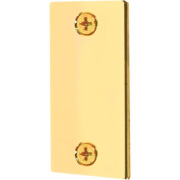 Defender Security 1-1/8 In. x 2-1/4 In. Brass Door Edge Filler Plate