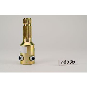 Double HH 1-3/4 x 20 Female Spline 1-3/8 x 21 Male Spline Yellow Zinc Plated/BlackOxide Set Screw PTO Adapter