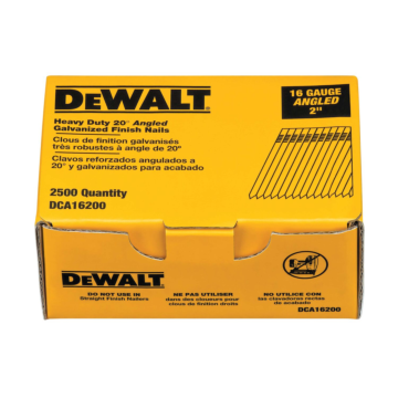 DEWALT Finish Nails, 20-Degree, 2-Inch, 16Ga, 2500-Pack